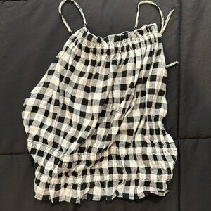 Gingham tie back crop top